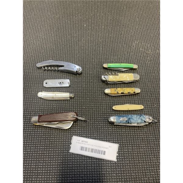 9 ASSORTED VINTAGE FOLDING POCKET KNIVES