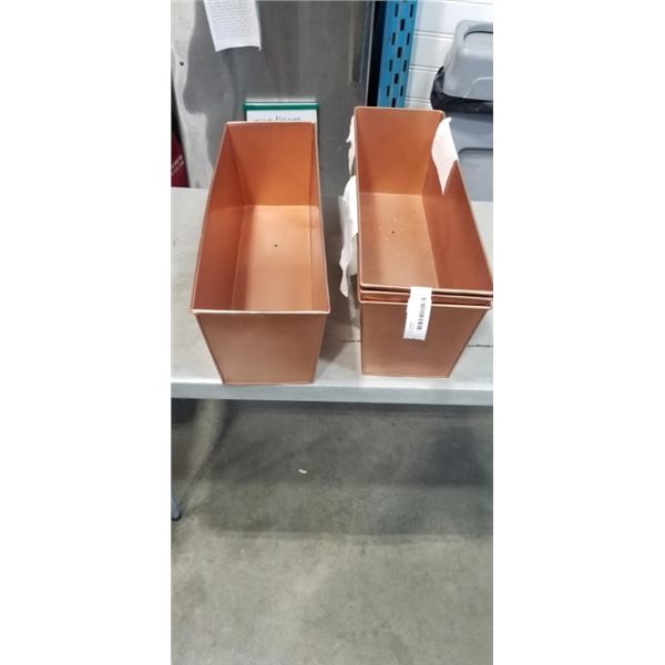 4 COPPER METAL PLANTERS