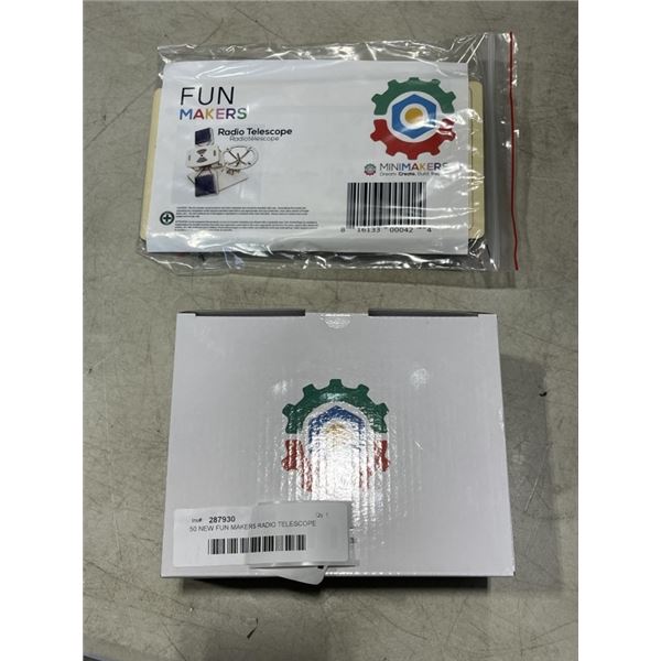 50 NEW FUN MAKERS RADIO TELESCOPE KITS AND GLUE GUN STAND W/ 20 STICKS