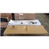 Image 1 : VIVO TRIPLE MONITOR  DESK MOUNT  VIVO KEYBOARD TRAY AND VACCUM DYSON HOLDER