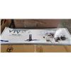 Image 3 : VIVO TRIPLE MONITOR  DESK MOUNT  VIVO KEYBOARD TRAY AND VACCUM DYSON HOLDER
