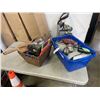 Image 1 : 2 TOTES OF COLLECTIBLES, GLASS ITEMS ETC