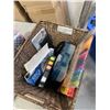 Image 4 : 2 TOTES OF COLLECTIBLES, GLASS ITEMS ETC