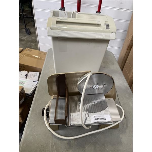 RIVAL MEAT SLICER AND SHREDMASTER SHREDDER, BOTH WORKING
