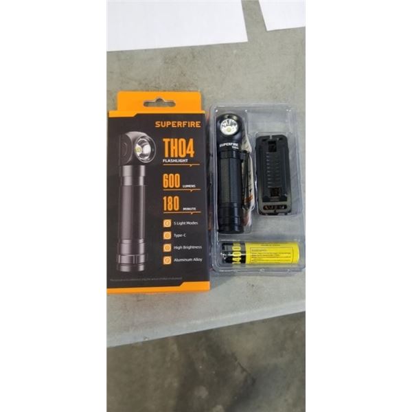 2 NEW LED FLASHLIGHTS - SUPERFIRE TH04 600 LUMEN LED FLASHLIGHT, WITH 5 LIGHT MODES, TYPE C CHARGE R