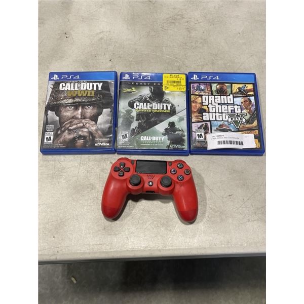 3 PS4 GAMES AND CONTROLLER
