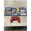 Image 1 : 3 PS4 GAMES AND CONTROLLER
