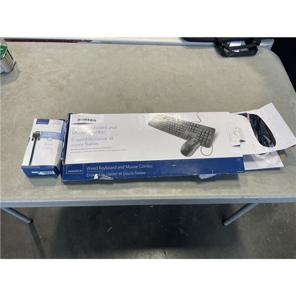 WIRED KEYBOARD WITH MOUSE AND VGA MONITOR CABLE