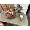 Image 1 : TOTE OF ASSORTED HOME DECOR AND LARGE FAIRY FIGURE