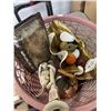 Image 6 : TOTE OF ASSORTED HOME DECOR AND LARGE FAIRY FIGURE