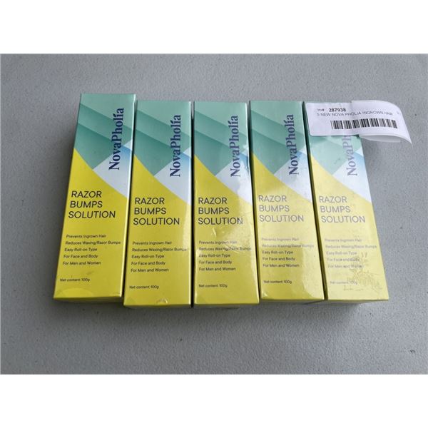 5 NEW NOVA PHOLIA INGROWN HAIR  TREATMENT - TOTAL RETAIL $110