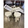 Image 3 : GRACIOUS LIVING ANTIGUA FOLDING SUN LOUNGER AND 2 PLASTIC SIDE TABLES