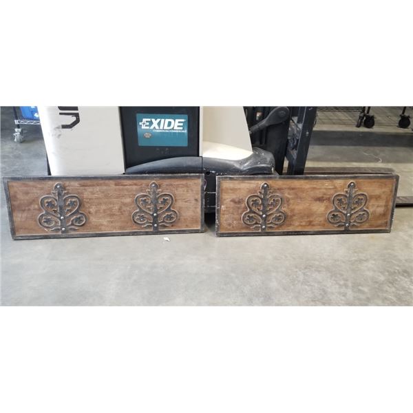 2 DECORATIVE WOODEN WALL DEOCRS, 16 X 48 INCH