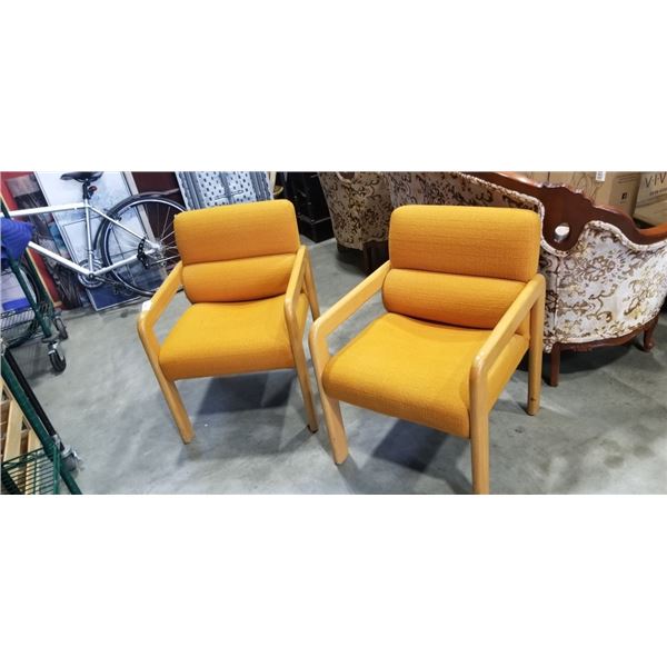 2 MCM WOODEN ARMCHAIRS