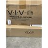 Image 2 : VIVO MOTORIZED TV STAND WITH REMOTE CONTROL AND VIVO  QUAD MONITOR DESK MOUNT