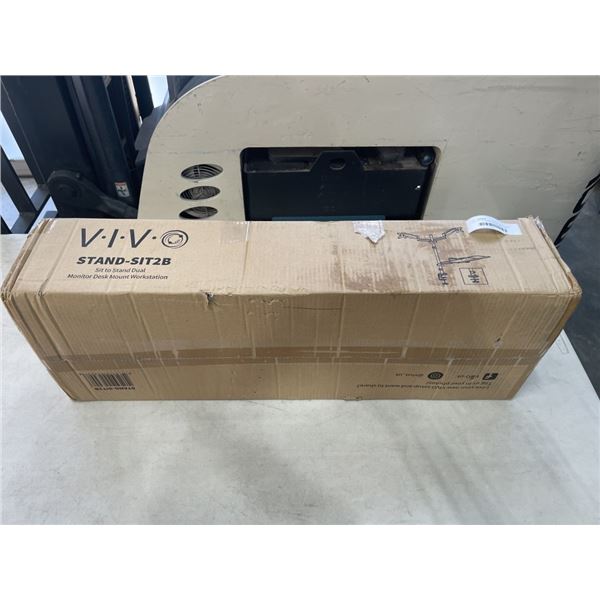 VIVO SIT TO STAND DUAL MONITOR DESK MOUNT WORKSTATION