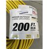 Image 2 : AS NEW HEAVY DUTY 200FT INDOOR OUTDOOR 3 WIRE GROUNDED ELECTRICAL CORD, YELLOW 12AWG