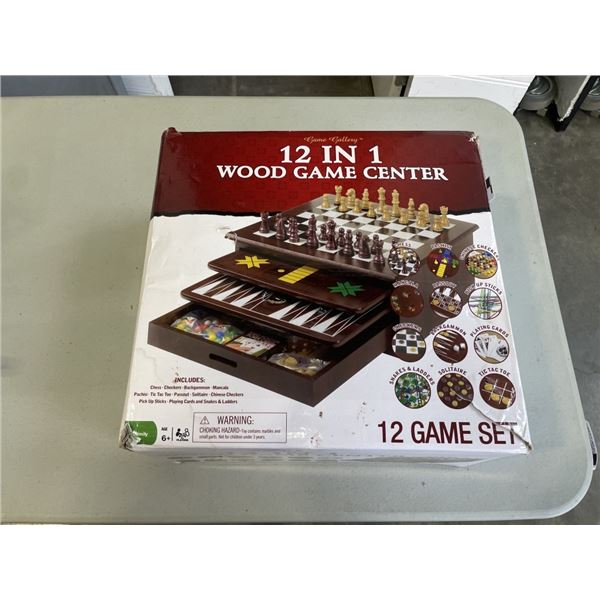 12 IN 1 WOODEN GAME CENTRE