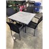 Image 1 : PATIO TABLE  SET WITH 4 STACKING RATTAN CHAIRS