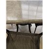 Image 2 : PATIO TABLE  SET WITH 4 STACKING RATTAN CHAIRS
