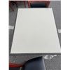 Image 4 : PUB DINING TABLE WITH CAST IRON BASE, AND 2 AS NEW LEATHER SEAT SOLID WOOD DINING CHAIRS, TABLE IS 3