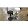 Image 1 : WHITE GAS LIFT STOOL AND BLACK UNCAGED ERGONOMICS STOOL