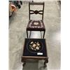 Image 1 : ANTIQUE NEEDLEPOINT CHAIR AND FOOT STOOL