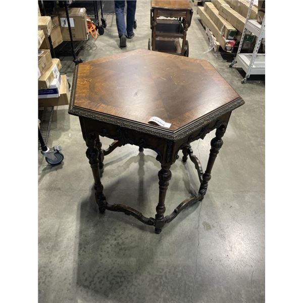 ANTIQUE CARVED OCTAGONAL PARLOUR TABLE