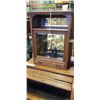 Image 3 : ANTIQUE ROLL TOP LEATHER INSET WRITING DESK WITH BEVELLED GLASS GALLERY
