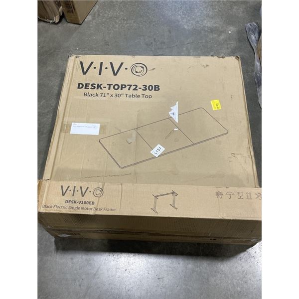 VIVO BLACK 71'X30' TABLE TOP & VIVO BLACK ELETRIC SINGLE MOTOR DESK FRAME
