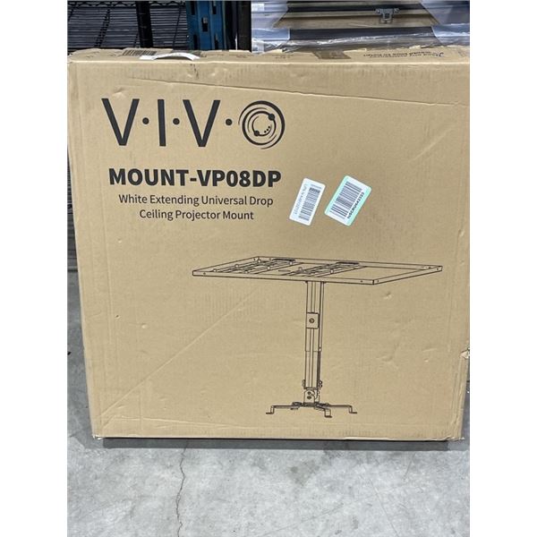 VIVO WHITE EXTENDING UNIVERSAL DROP CEILING PROJECTEOR MOUNT