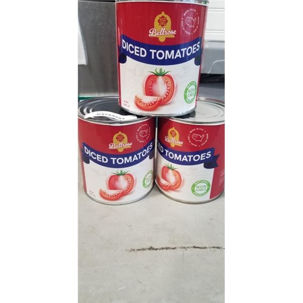 3 100 FL. OZ TINS OF DICED TOMATOES, BB 2026