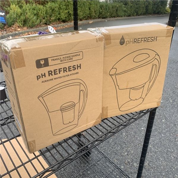 TWO NEW PH REFRESH INVIGORATED WATER FILTERING PITCHERS