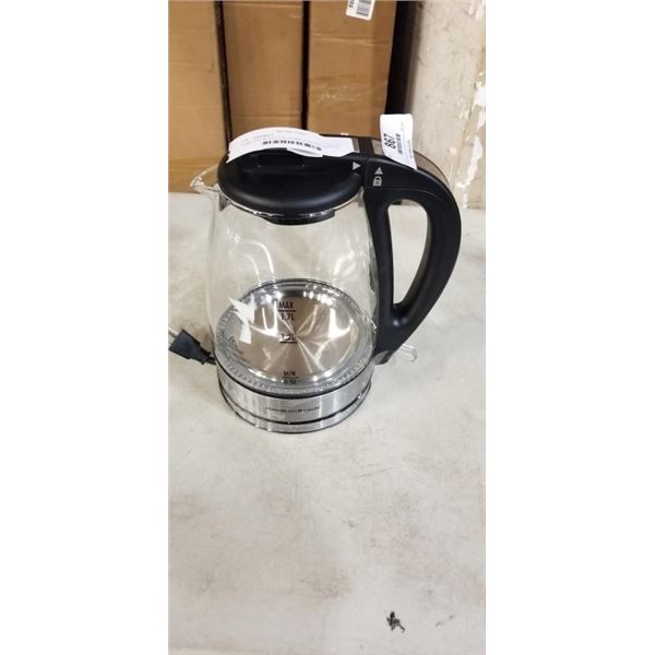 AS NEW HAMILTON BEACH 1.7L GLASS ELECTRIC KETTLE - TESTED WORKING
