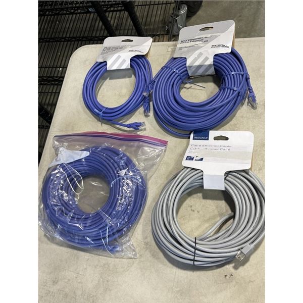 AS NEW INSIGNIA ETHERNET CORDS 200FT TOTAL