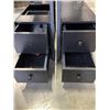 Image 2 : PAIR OF BLACK 2 DRAWER NIGHT STANDS WITH POWER