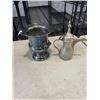 Image 1 : GERMAN SILVER STAMPED DECORATIVE TEA POT AND MARLBORO PLATE VASE