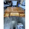 Image 2 : OAK DESK W/ LOCKING DRAWER AND KEY 3FT x 5.5FT