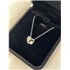 Image 1 : NEW PLATINUM PLATED 0.3CT SIMULATED DIAMOND (CZ) HEART NECKLACE, ADJUSTABLE 16-18" LENGTH