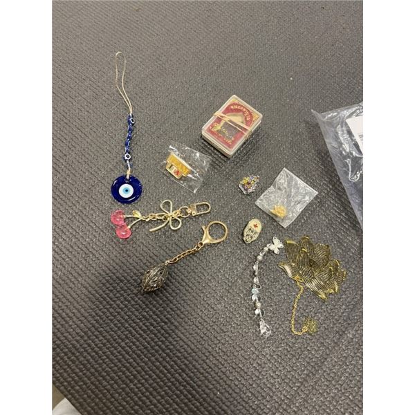 BEADED KEYCHAINS AND ENAMEL PINS