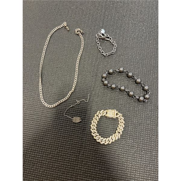 HEAVY SILVER TONE BRACELETS