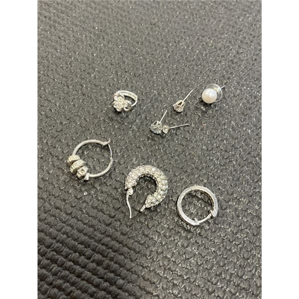 SILVER TONE EARRINGS, NO PAIRS, POSSIBLE MARKINGS