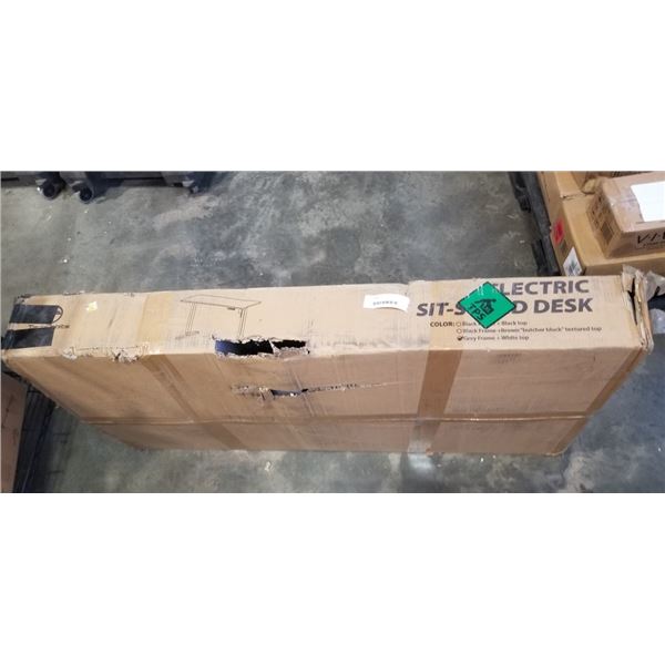 ELECTRIC SIT TO STAND DESK GREY FRAME AND WHITE TOP