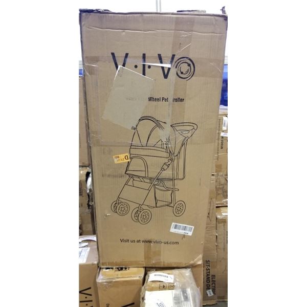 VIVO BLACK FOUR WHEEL PET STROLLER