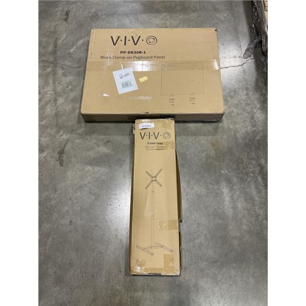 VIVO BLACK CLAMP ON PEGBOARD & VIVO BLACK LARGE TV STAND