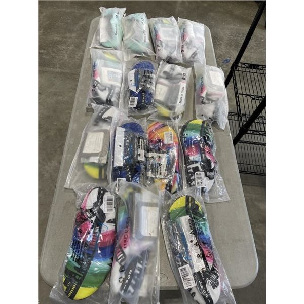 LOT OF VARIOUS WATERSHOES AND PHONE WETBAGS