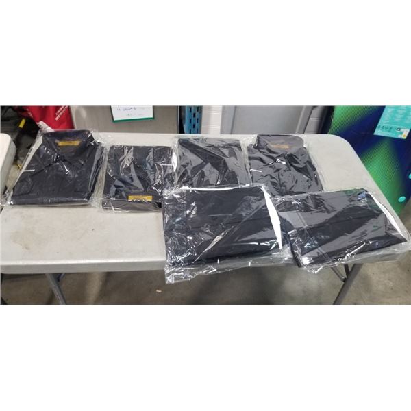 6 NEW BLACK LONGLSEEVER BUTTON DRESS SHIRTS SIZE XXL