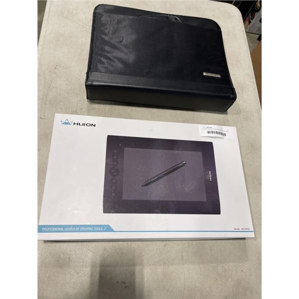 HUION DRAWING PAD, AND BUXTON FOLIO