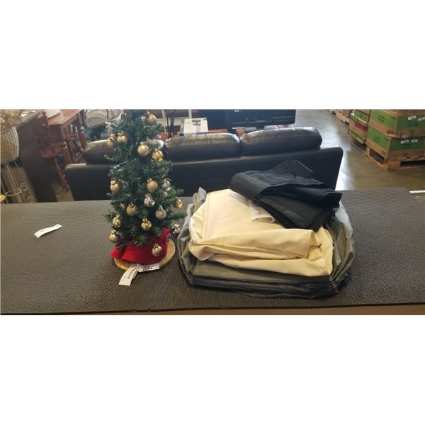 MINI LIGHT UP CHRUISTMASS TREE, 2 HANGING CLOSET ORGANIZER AND OVER THE DOOR SHOE RACK