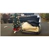 Image 1 : MINI LIGHT UP CHRUISTMASS TREE, 2 HANGING CLOSET ORGANIZER AND OVER THE DOOR SHOE RACK